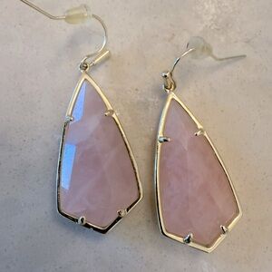 Kendra Scott rose quartz medium stone earrings